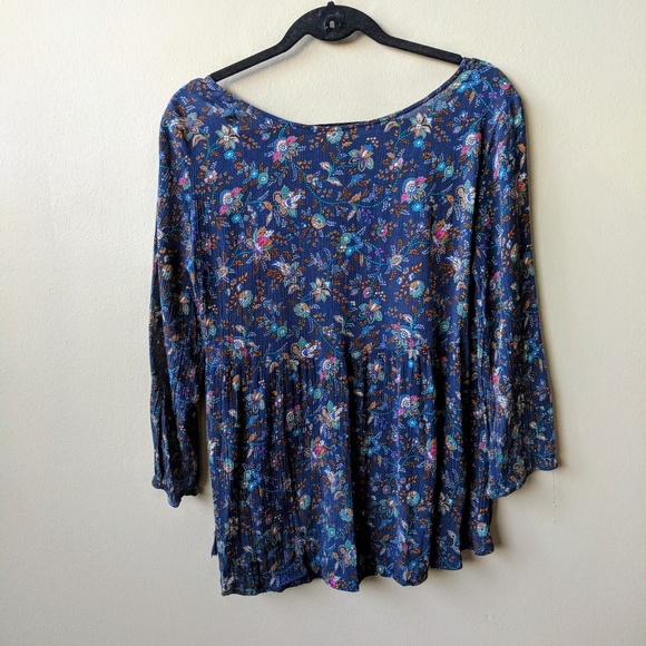 Alya Floral Print Boho Tassel Embroidered Blouse - Picture 2 of 8